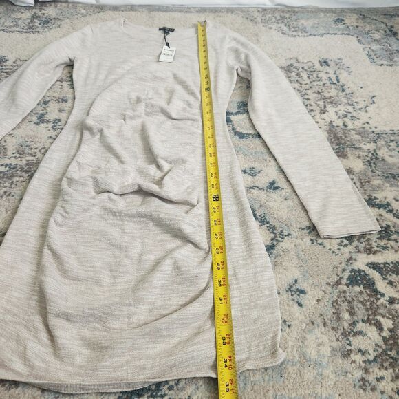 NWT Express Cream Ribbed Dress Body Con Long Sleeve Womens M Sweater - Picture 10 of 10